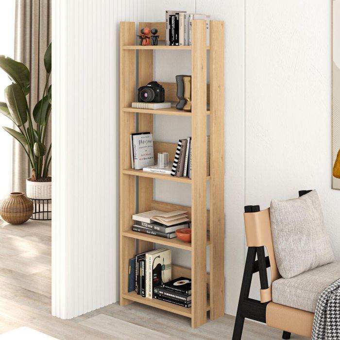 Librería Alexandra House Living Roble Madera MDP 57 x 155 x 25 cm 5 Estantes 3