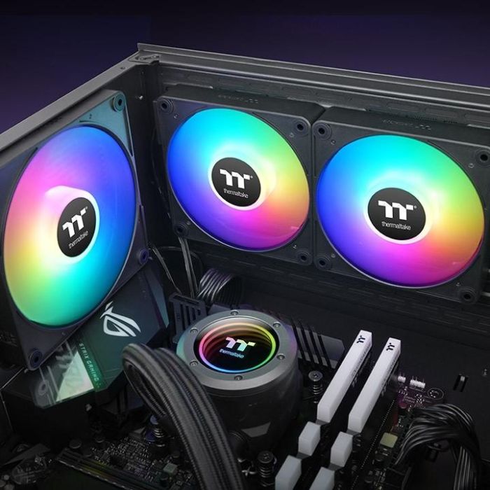 Thermaltake CT120 EX ARGB Ventilador 120mm Iluminación ARGB para Carcasa PC, Rodamiento Hidráulico, 2000 RPM, 68 CFM, Kit 3 Unidades Negro y Blanco 5 Thermaltake CT120 EX ARGB Ventilador 120mm Iluminación ARGB para Carcasa PC, Rodamiento Hidráulico, 2000 RPM, 68 CFM, Kit 3 Unidades Negro y Blanco 5