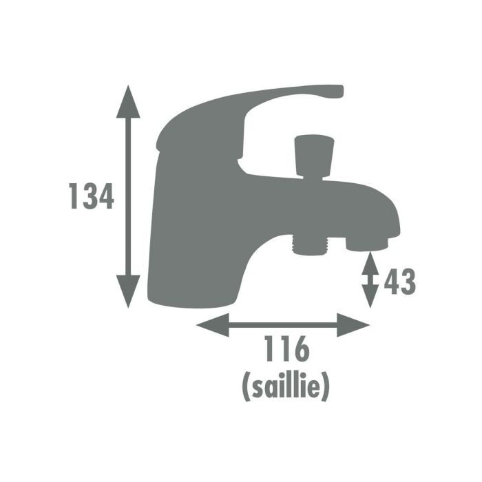 ROUSSEAU CARDIFF Mezclador monomando para bañera y ducha cromado - Ahorro de agua - Acabado brillante 3 ROUSSEAU CARDIFF Mezclador monomando para bañera y ducha cromado - Ahorro de agua - Acabado brillante 3