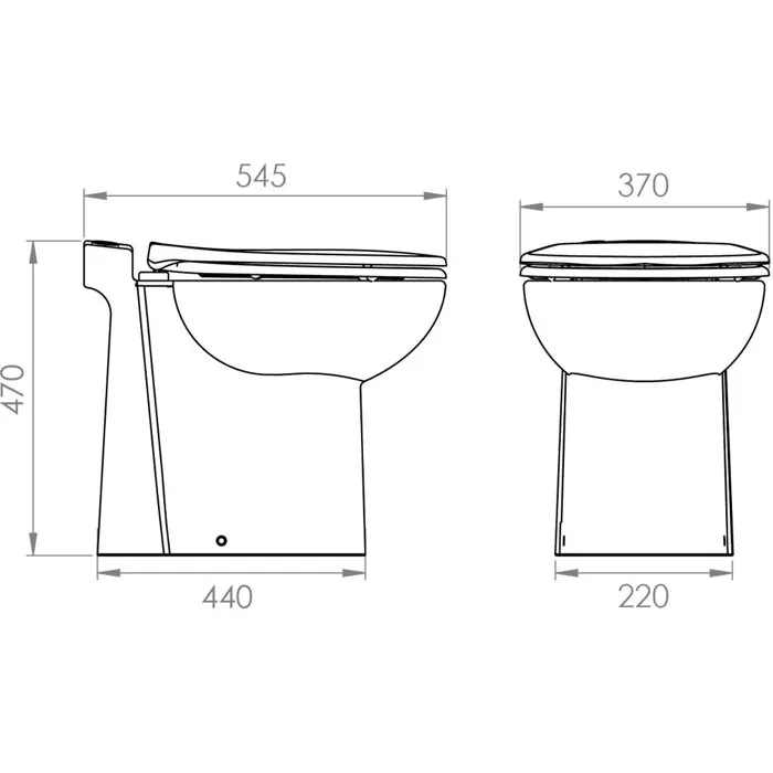 Sfa Turboflush Inodoro con Sistema de Descarga Doble y Tazón Tratado Antical, Descarga Horizontal hasta 30m o Vertical hasta 3m 1
