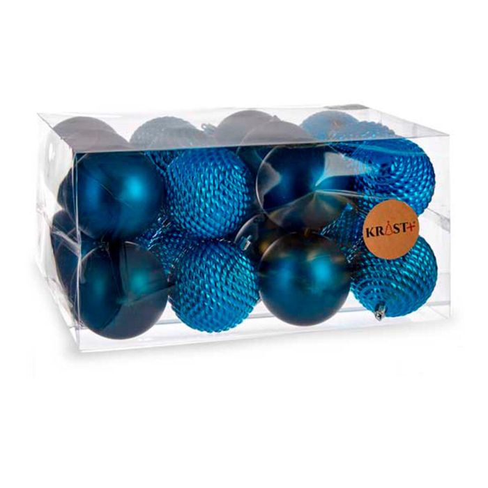 Set de Bolas de Navidad Azul Plástico Ø 8 cm (6 Unidades) 1