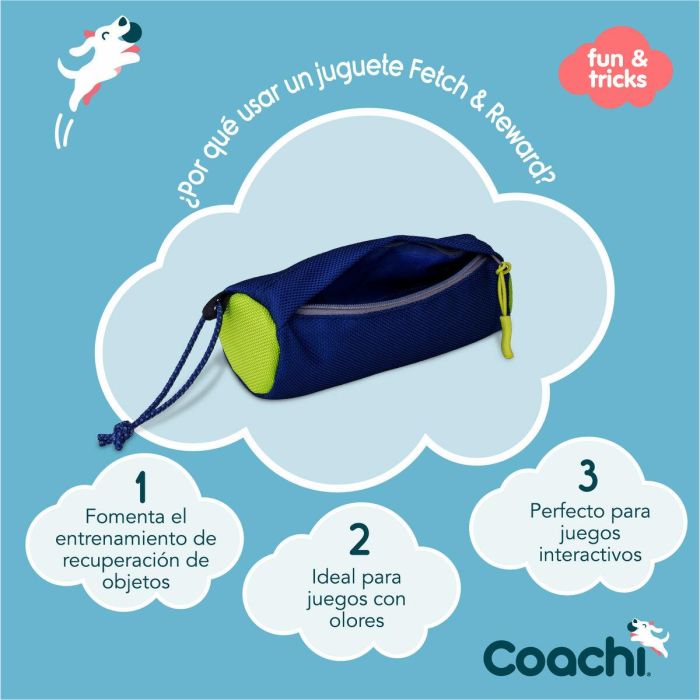 Coachi Fetch & Reward Juguete Interactivo de Adiestramiento para Perros y Cachorros. Ideal para Recuperación, Lanzamiento a Distancia y Motivación, Azul-Lima 3