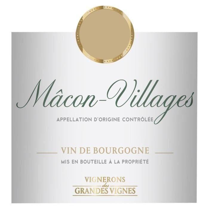Vignerons des Grandes Vignes 2017 Mâcon-Villages - Vino blanco borgoña 1 Vignerons des Grandes Vignes 2017 Mâcon-Villages - Vino blanco borgoña 1
