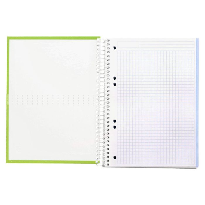 Cuaderno Espiral Liderpapel A5 Micro Crafty Tapa Forrada 120H 90 gr Cuadro 5 mm 5 Bandas6 Taladros Color Verde 8