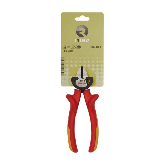 Irimo Alicate Cortante Diagonal Aislado 1000V 160mm Mango Bi-material Acero Alto Rendimiento 1