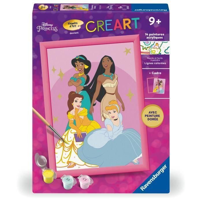 Ravensburger RAV00025843 CreArt Kids Kit de Pintura por Números Princesas Disney 18x24cm para Niños +7 años 0 Ravensburger RAV00025843 CreArt Kids Kit de Pintura por Números Princesas Disney 18x24cm para Niños +7 años 0