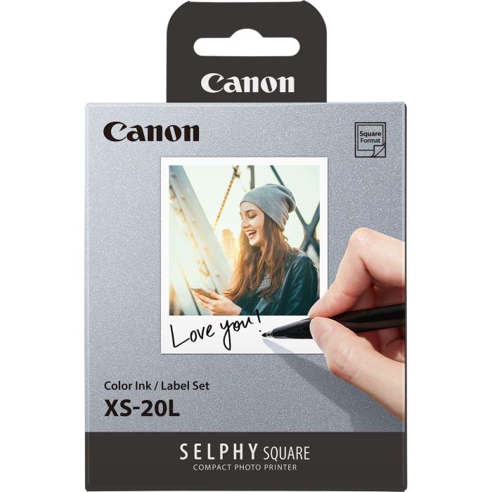 Canon XS-20L Conjunto Papel y Tinta Adhesivo Fotográfico Cuadrado 72x85mm Resistente al Agua 20 Hojas para SELPHY SQUARE QX10 Canon XS-20L Conjunto Papel y Tinta Adhesivo Fotográfico Cuadrado 72x85mm Resistente al Agua 20 Hojas para SELPHY SQUARE QX10