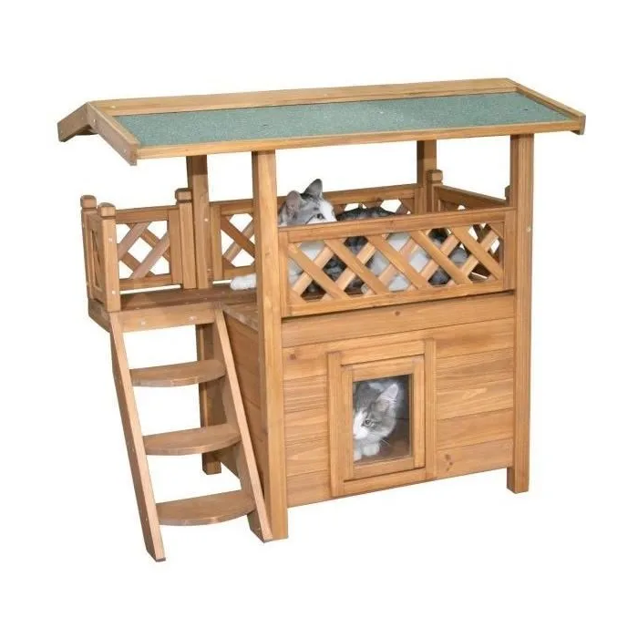 Kerbl Casa para Gatos Lodge Madera Marrón / Verde 77 x 50 x 73 cm 0 Kerbl Casa para Gatos Lodge Madera Marrón / Verde 77 x 50 x 73 cm 0