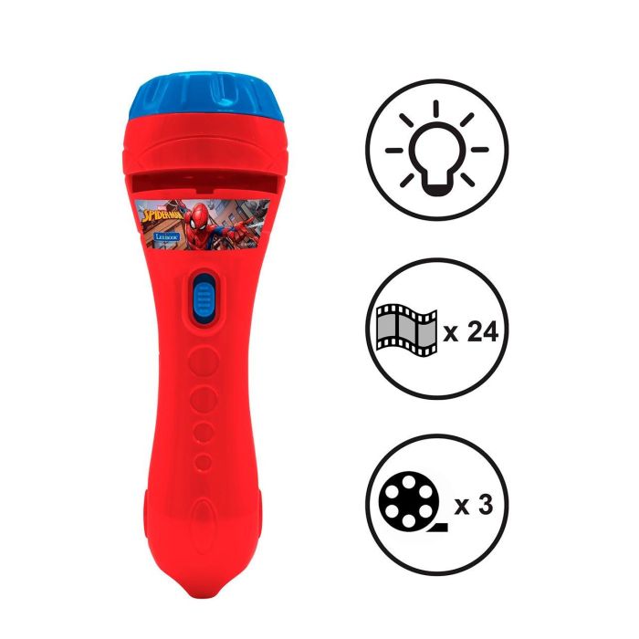 Lexibook Ltc050Sp Linterna LED 2 en 1 y Proyector de Imágenes Spiderman con 3 Discos (24 Fotos) para Niños +3 Años 1