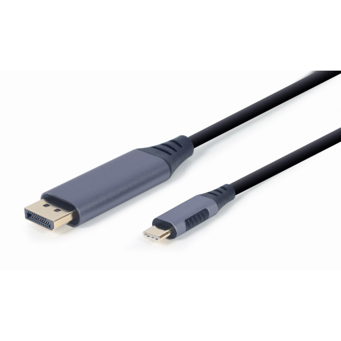 GEMBIRD CC-USB3C-DPF-01-6 Adaptador de Cable de Video USB Tipo C a DisplayPort 1.8m Negro, Gris GEMBIRD CC-USB3C-DPF-01-6 Adaptador de Cable de Video USB Tipo C a DisplayPort 1.8m Negro, Gris