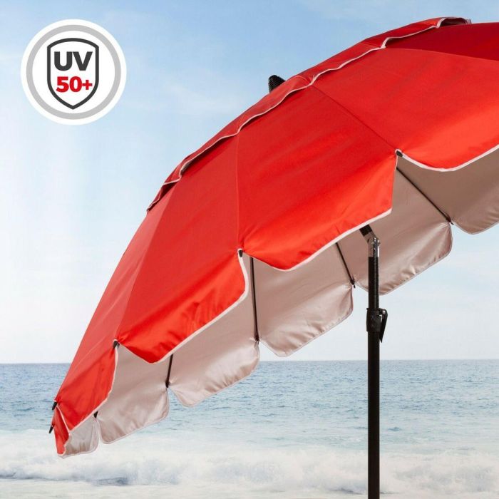 Sombrilla Aktive Rojo Aluminio 240 x 235 x 240 cm (6 Unidades) 4 Sombrilla Aktive Rojo Aluminio 240 x 235 x 240 cm (6 Unidades) 4