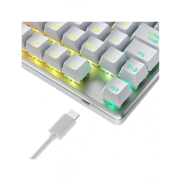 Newskill Teclado Gaming Serike TKL V2 Blanco Mecánico, RGB, Español QWERTY, Switches Intercambiables, USB Tipo A 5