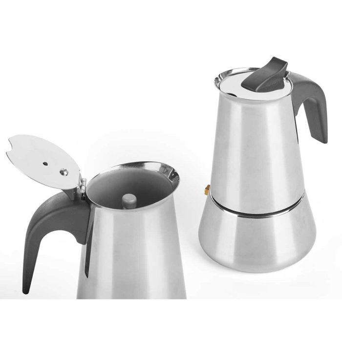 Cafetera Italiana Kinvara S12AA-9T Negro Plateado Acero 9 Tazas 3