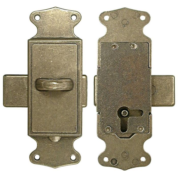 DUVER Cerradura Falleba SUPREMA Provenzal Varilla Hexagonal Cuero Reversible Montaje Tirafondos
