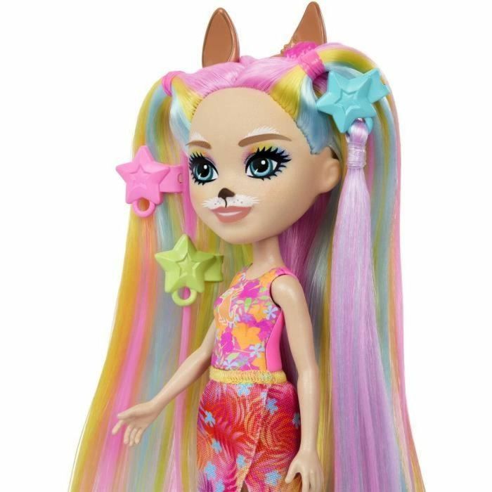 Enchantimals-Muñeca de pelo-Muñeca y estatuilla de animales HTJ70 5