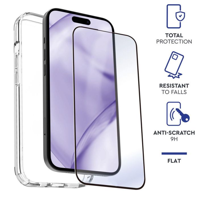 Myway Carcasa TPU Transparente y Protector Pantalla Vidrio Templado para Apple iPhone 15 Pro 3