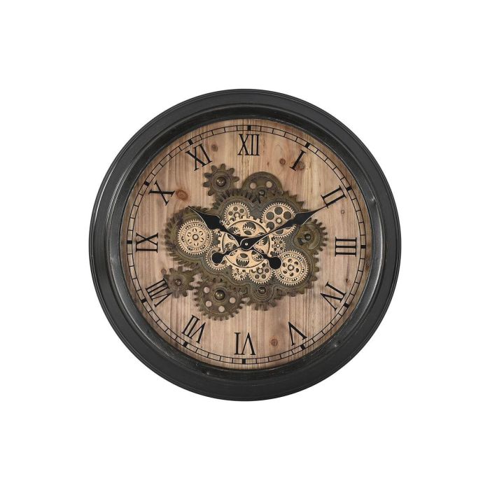 Reloj Pared Vintage DKD Home Decor Negro Dorado 9 x 67 x 67 cm