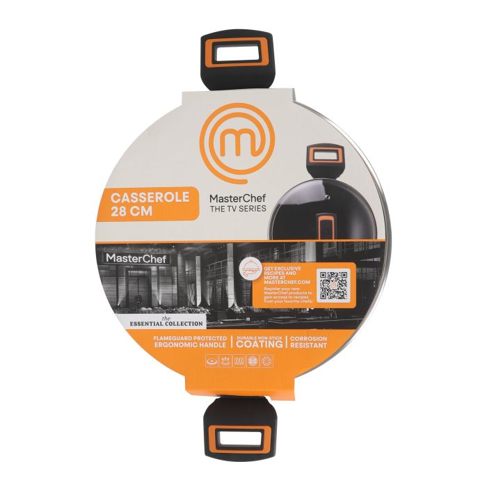 Cacerola de Aluminio Forjado con Tapa de Vidrio, 28 cm, 2.5 mm de grosor, 2 Asas (4 Unidades) 2