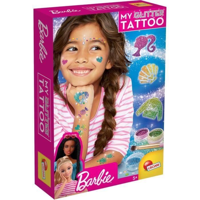 Kit de tatuajes con purpurina de Barbie - LISCIANI GIOCHI - Crea tatuajes coloridos y brillantes Kit de tatuajes con purpurina de Barbie - LISCIANI GIOCHI - Crea tatuajes coloridos y brillantes