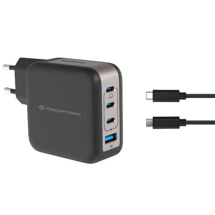 Conceptronic ALTHEA18B Cargador de Pared 100W con 3 Puertos USB-C y 1 USB-A, Quick Charge 3.0, Power Delivery 3.0, PPS Conceptronic ALTHEA18B Cargador de Pared 100W con 3 Puertos USB-C y 1 USB-A, Quick Charge 3.0, Power Delivery 3.0, PPS