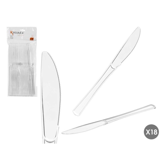 Set 18 Cuchillo Plastico Transparente Kinvara 11X25CM (48 Unidades) Set 18 Cuchillo Plastico Transparente Kinvara 11X25CM (48 Unidades)