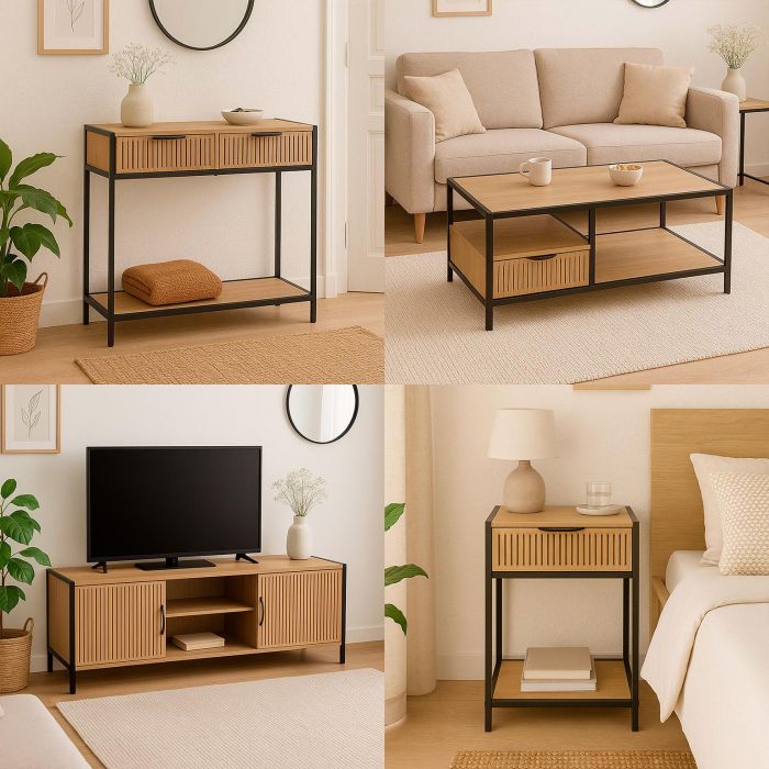 Versa Mesa Auxiliar de Café Nashville, Madera MDF y Metal, 50x35x100 cm 5 Versa Mesa Auxiliar de Café Nashville, Madera MDF y Metal, 50x35x100 cm 5