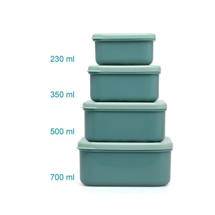 Set Porta-Alimentos 4 Unidades Oso Verde Salvia 4 Set Porta-Alimentos 4 Unidades Oso Verde Salvia 4