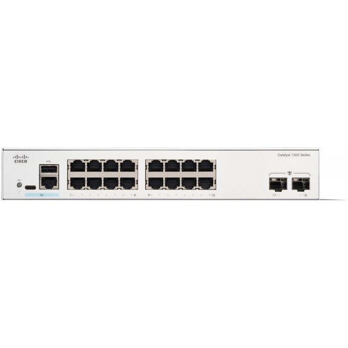 Cisco C1200-16T-2G Catalyst 1200 Switch Gestionado L2/L3, 16 puertos Gigabit Ethernet, 2 puertos SFP (1G) 1