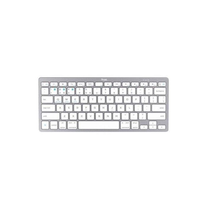 Trust Teclado Basics Bluetooth Inalámbrico para PC, Tablet y Smartphone Blanco-Plata 1 Trust Teclado Basics Bluetooth Inalámbrico para PC, Tablet y Smartphone Blanco-Plata 1