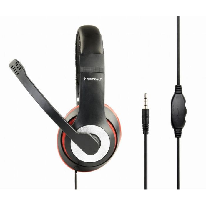 Auriculares con Micrófono GEMBIRD MHS-03-BKRD Negro 1