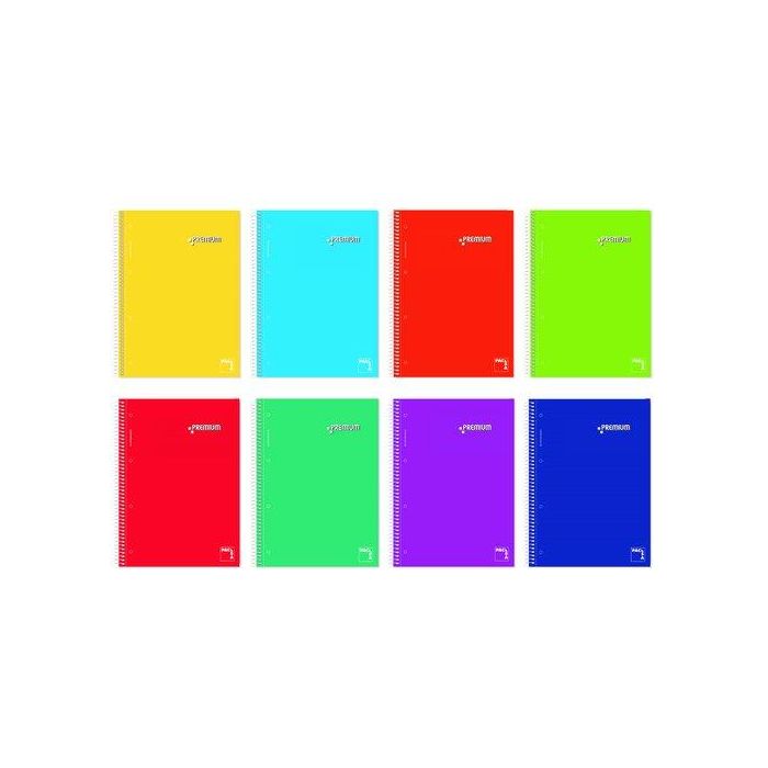 Bloc Pacsa Premium Micro.Tapa Extra A4 160H Cuadric.5X5 70G 5 Col. Banda Surtido (8 Col.) (Set de 4)