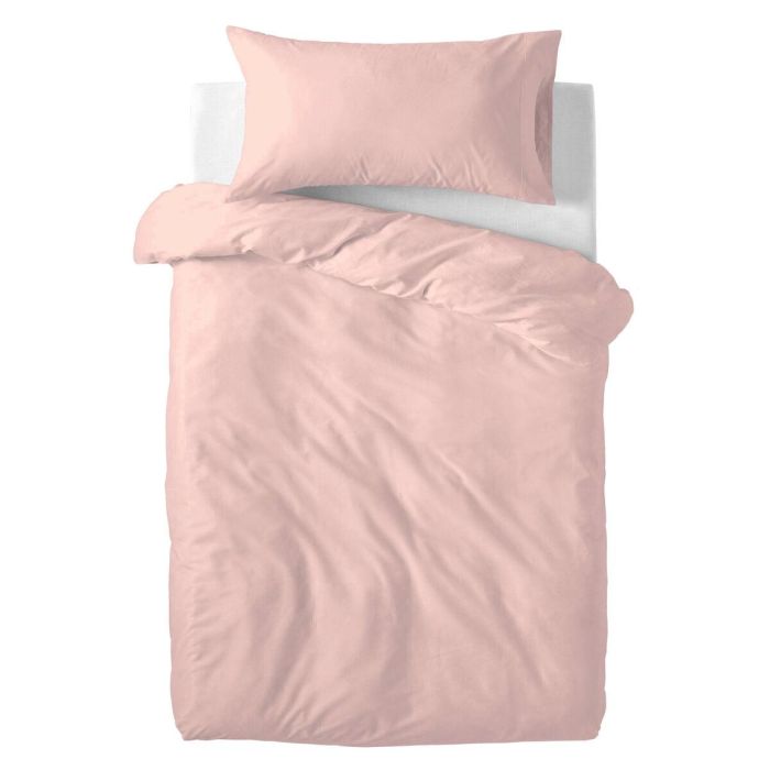 Juego de funda nórdica HappyFriday Basic Kids Rosa claro Cuna de Bebé 2 Piezas Juego de funda nórdica HappyFriday Basic Kids Rosa claro Cuna de Bebé 2 Piezas