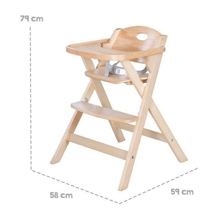 Roba Trona Plegable FOLD UP SMART con Bandeja y Arnés de Seguridad - Madera Natural para Bebés y Niños 4 Roba Trona Plegable FOLD UP SMART con Bandeja y Arnés de Seguridad - Madera Natural para Bebés y Niños 4