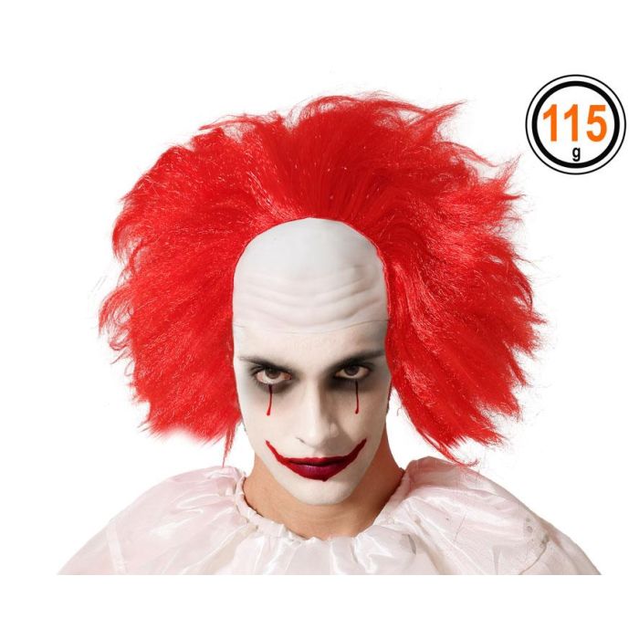 Peluca Halloween Payaso Naranja Calvo