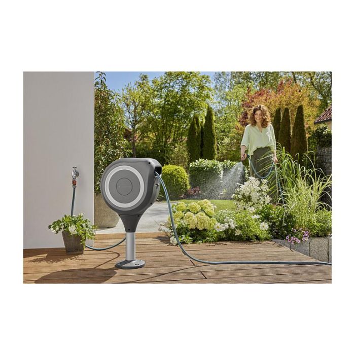 Gardena 18607-20 Caja Manguera Terrassen-Schlauchbox RollUp S (Blanco) 15 m Negro Manguera Flexible Resistente a Heladas Boquilla Incluida Gardena 18607-20 Caja Manguera Terrassen-Schlauchbox RollUp S (Blanco) 15 m Negro Manguera Flexible Resistente a Heladas Boquilla Incluida