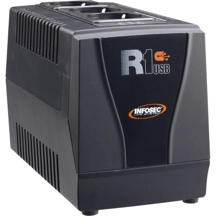 Infosec - R1 USB 600 - Regulador de voltaje automático - Garantía de 1 año Infosec - R1 USB 600 - Regulador de voltaje automático - Garantía de 1 año