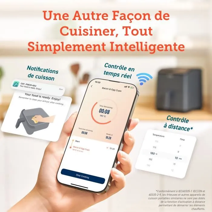 Cosori COS0810043377409 Freidora sin Aceite Edición Chef Doble Fuego 6,4L 1700W Negra con 12 Programas, 5 Brochetas y Parrilla 5