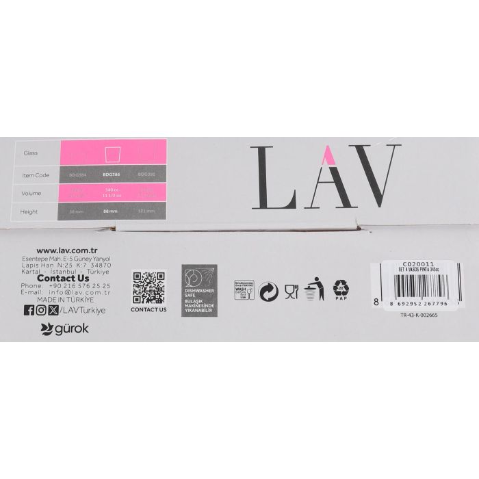Set de 4 vasos pinta 340 cc colores - LAV (6 Cajas) 5 Set de 4 vasos pinta 340 cc colores - LAV (6 Cajas) 5