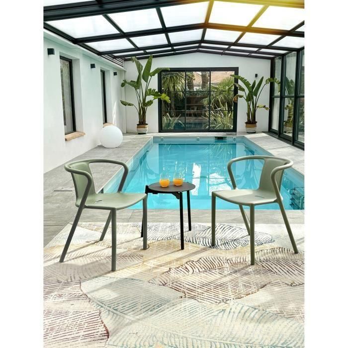 Lote de 2 sillones de jardín - CITY GARDEN - DIEGO-FT - Oliva - Apilable