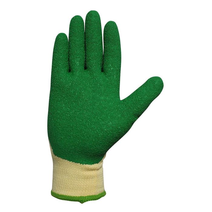 Juba Guantes de Jardinería Poliéster/Látex recubierto hasta medio dorso, para rosales y malezas, color Verde, Talla 8 1 Juba Guantes de Jardinería Poliéster/Látex recubierto hasta medio dorso, para rosales y malezas, color Verde, Talla 8 1