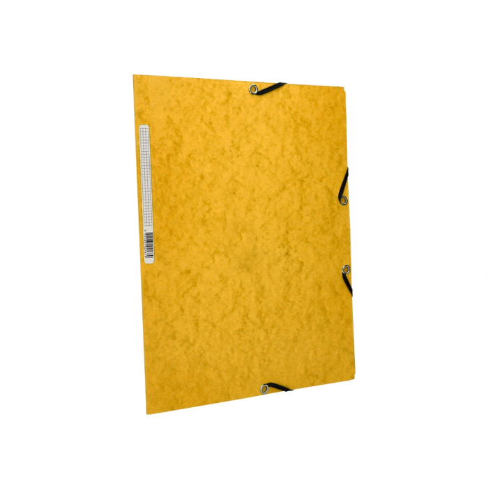 Q-connect Carpeta KF02166 Cartón Símil-Prespán con Gomas y Solapas, 320x243 mm, Amarilla, Formato A4 1