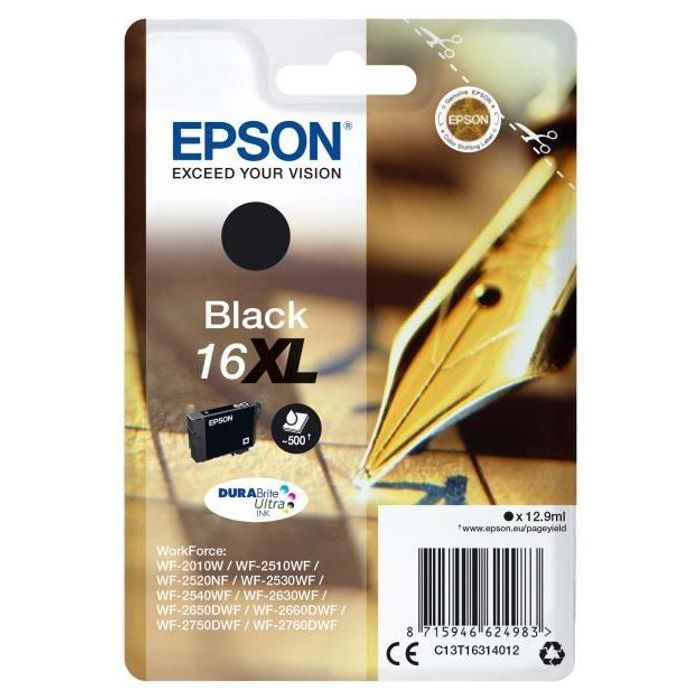 Epson 16 XL Tinta Durabrite Negra Original Epson 16 XL Tinta Durabrite Negra Original