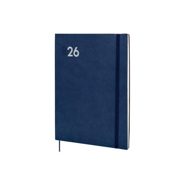 Agenda Anual (2026) Catalan Finocam Dynamic Mara Cosida Tapa Flexible Con Goma Y12 210X270 S/V Blau