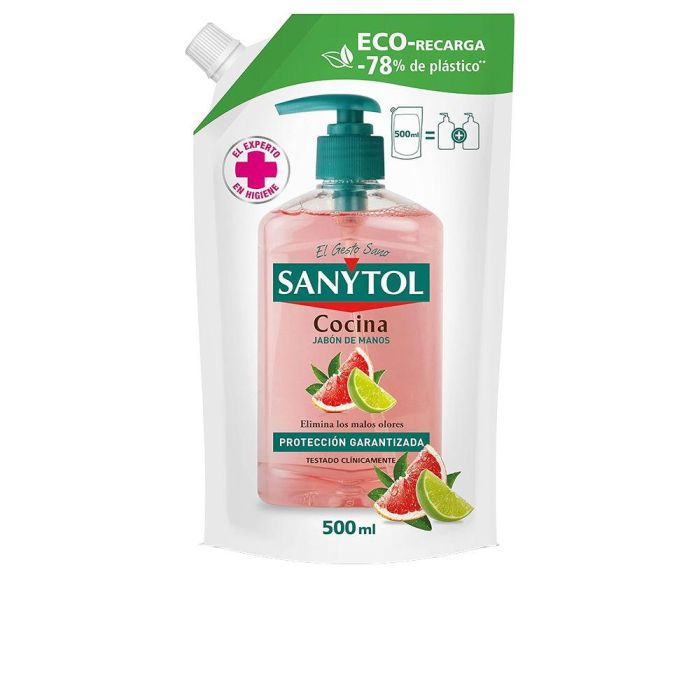 Sanytol Jabón de Manos Antibacteriano Cocina Recambio Eco Pack 500 ml Sanytol Jabón de Manos Antibacteriano Cocina Recambio Eco Pack 500 ml
