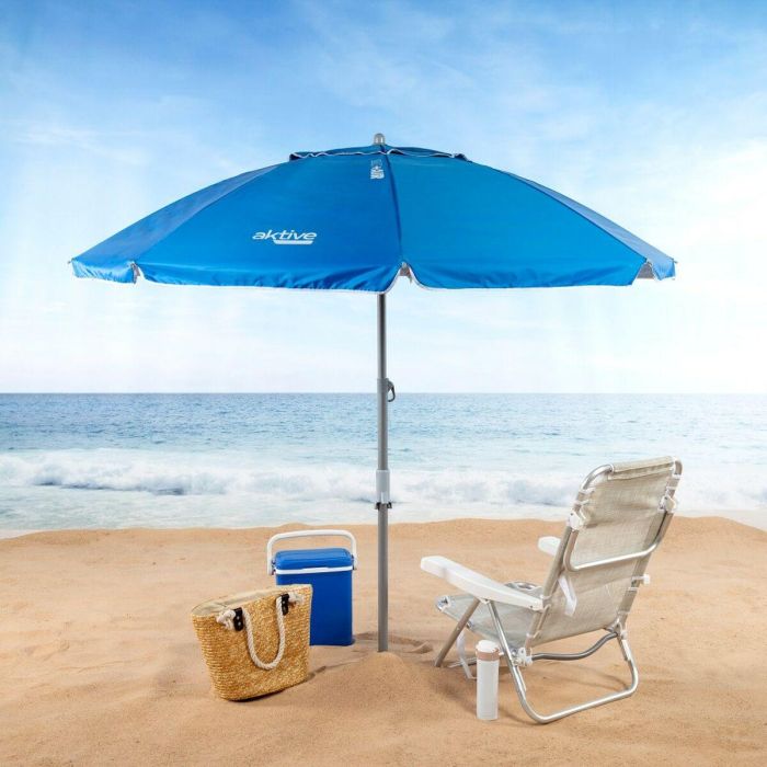 Sombrilla Aktive Azul 200 x 205 x 200 cm (6 Unidades) 5 Sombrilla Aktive Azul 200 x 205 x 200 cm (6 Unidades) 5