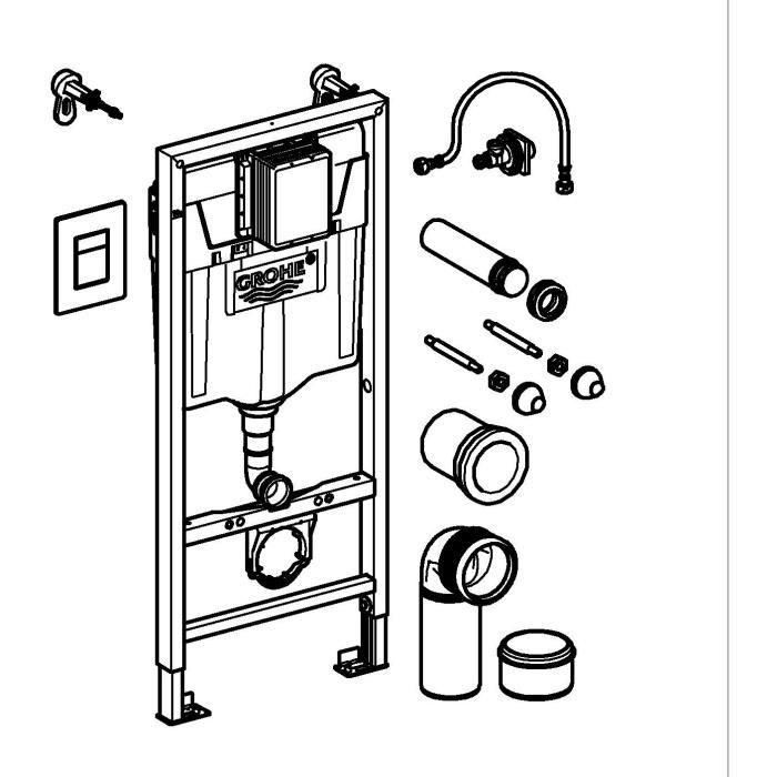 Pack Solido 3 en 1 para WC - Altura de instalación 1,13m - GROHE - 38811KF0 2 Pack Solido 3 en 1 para WC - Altura de instalación 1,13m - GROHE - 38811KF0 2