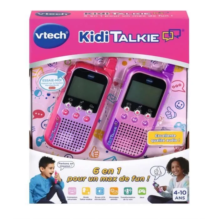 Vtech Kidi Talkie Rosa Juguete Walkie-Talkie para Niños de 4 a 10 años, 6 Funciones 2