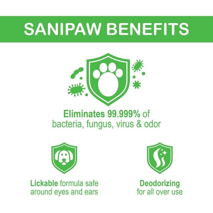 Pawz SaniPaw Spray Desinfectante y Limpiador de Patas para Perros 236ml - Elimina Bacterias, Olores, Mantiene Patas Sanas 0 Pawz SaniPaw Spray Desinfectante y Limpiador de Patas para Perros 236ml - Elimina Bacterias, Olores, Mantiene Patas Sanas 0
