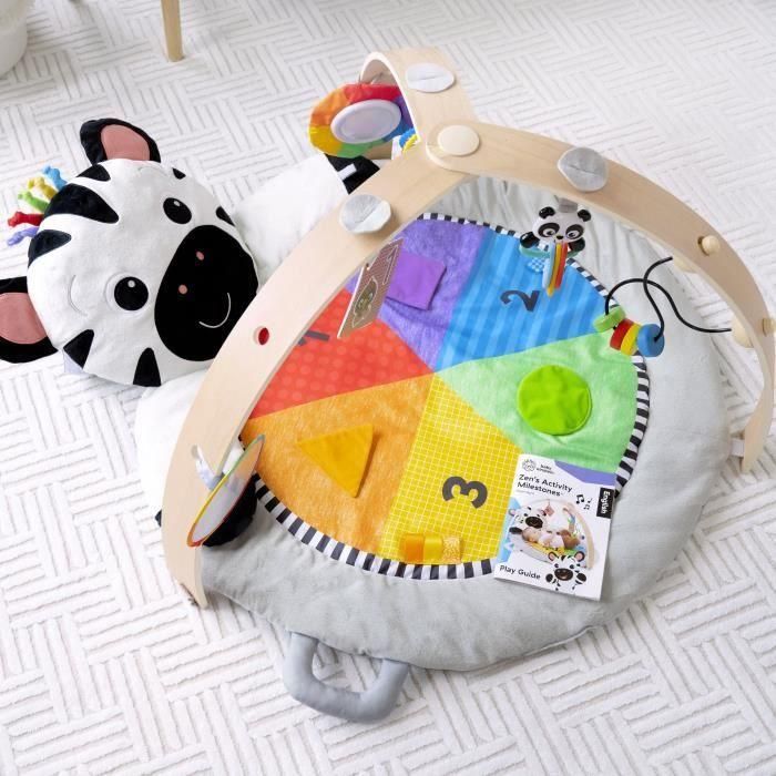 BABY EINSTEIN Alfombra de juego Zen's Activity Milestones con barra de madera, juguetes multisensoriales, desde el nacimiento 3 BABY EINSTEIN Alfombra de juego Zen's Activity Milestones con barra de madera, juguetes multisensoriales, desde el nacimiento 3