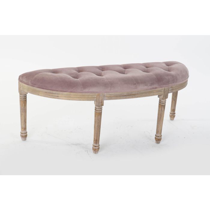 DKD Home Decor Descalzadora Tradicional Rosa Palo y Natural, Poliéster y Rubberwood, 43x48x125 cm, Desmontable 3